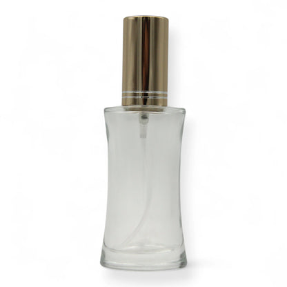 Empty Perfume Bottle 50 ML – Refillable Clear Glass Spray Bottle with Shiny Gold Cap | Elegant Atomizer for Perfumes, Sprays & Essential Oils - Damoo
