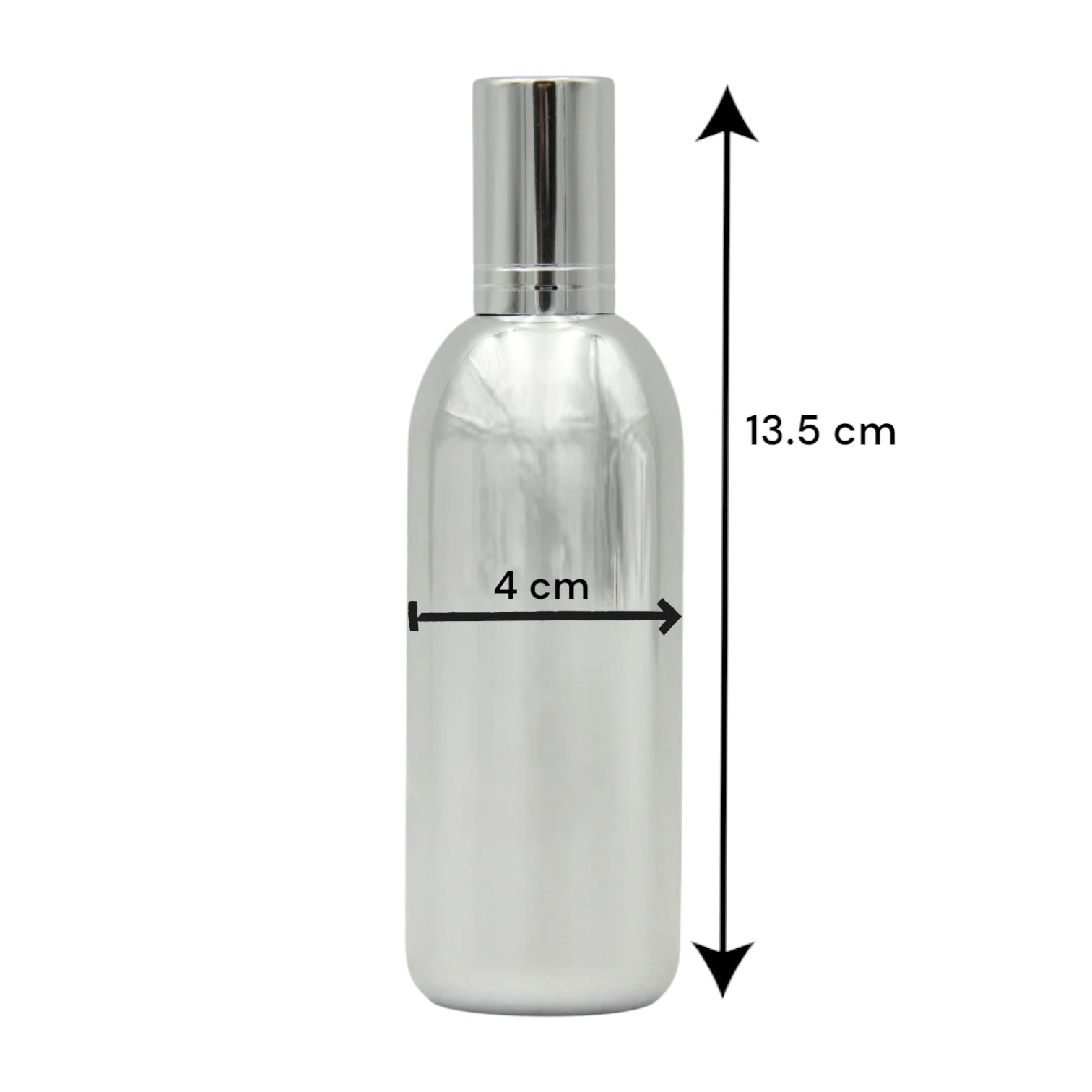 Empty Refillable Bottle 58ML – Shiny Silver Body with Matching Silver Cap | Portable Bottle for Oils & Lotions - Damoo