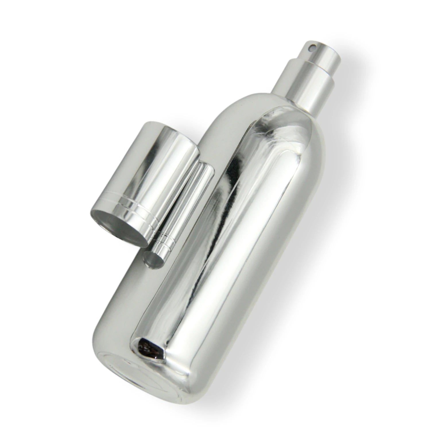 Empty Refillable Bottle 58ML – Shiny Silver Body with Matching Silver Cap | Portable Bottle for Oils & Lotions - Damoo