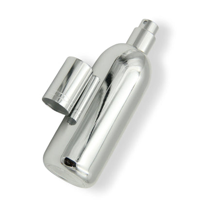 Empty Refillable Bottle 58ML – Shiny Silver Body with Matching Silver Cap | Portable Bottle for Oils & Lotions - Damoo