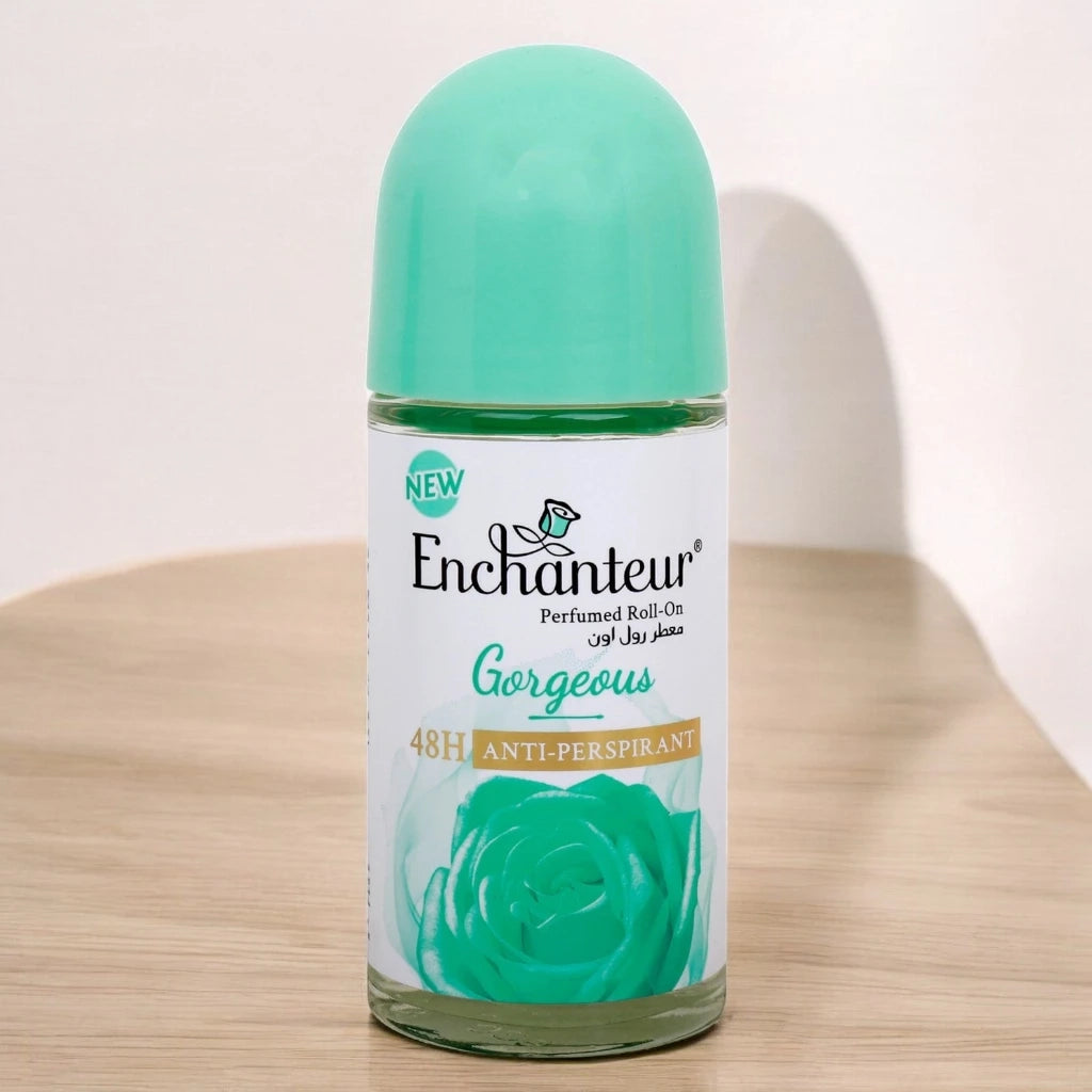 Enchanteur Gorgeous Perfumed Deo Roll-On – 50ml Long-Lasting Odor Protection with Signature Fragrance – Quick-Dry, Non-Sticky Deodorant for Women - Damoo