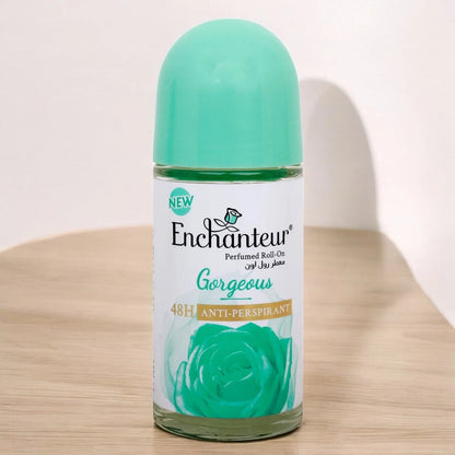 Enchanteur Gorgeous Perfumed Deo Roll-On – 50ml Long-Lasting Odor Protection with Signature Fragrance – Quick-Dry, Non-Sticky Deodorant for Women - Damoo