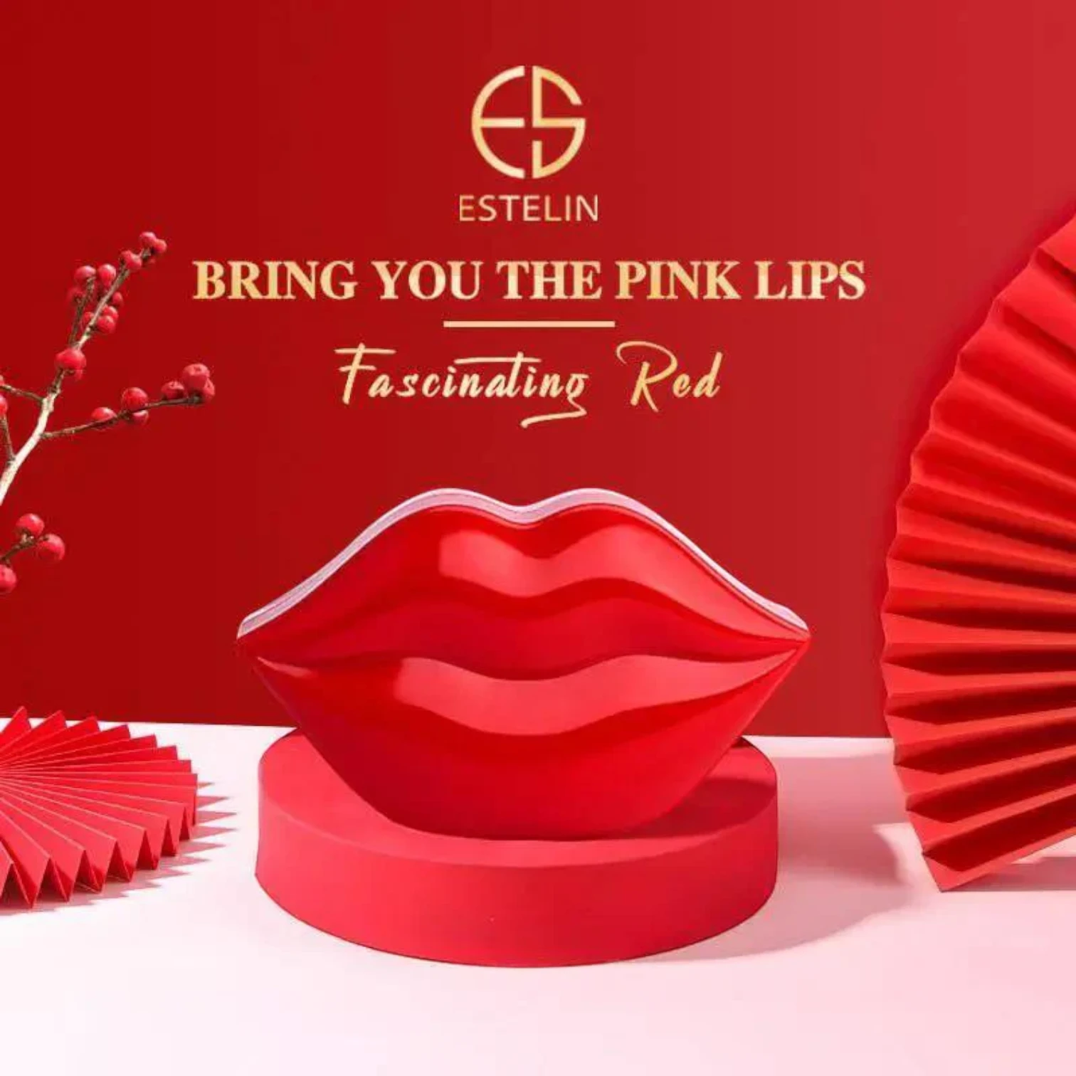 ESTELIN Fascinating Red Hydrogel Lip Mask – 60g | Nourishing & Plumping Lip Care for All Skin Types - Damoo