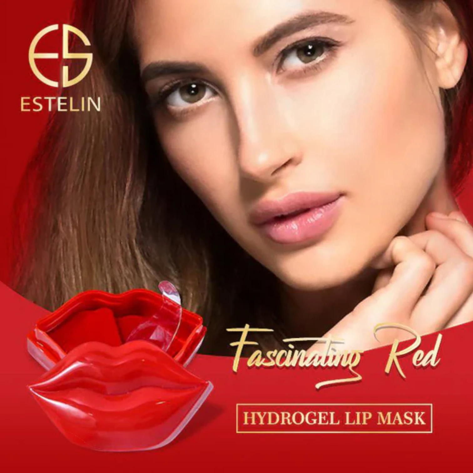 ESTELIN Fascinating Red Hydrogel Lip Mask – 60g | Nourishing & Plumping Lip Care for All Skin Types - Damoo