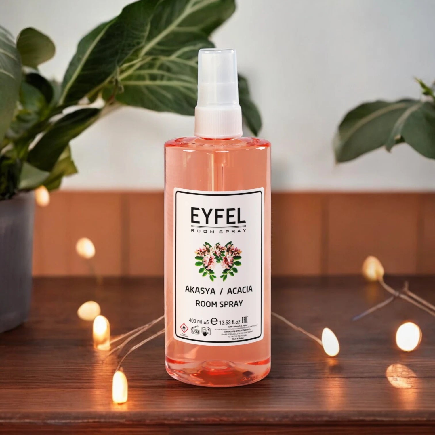 Eyfel Acacia Room Spray  400ml - Elegant Floral Air Freshener with Sweet Acacia Blossom Scent - Long-Lasting Home & Office Fragrance - Damoo
