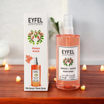 Eyfel Acacia Room Spray  400ml - Elegant Floral Air Freshener with Sweet Acacia Blossom Scent - Long-Lasting Home & Office Fragrance - Damoo