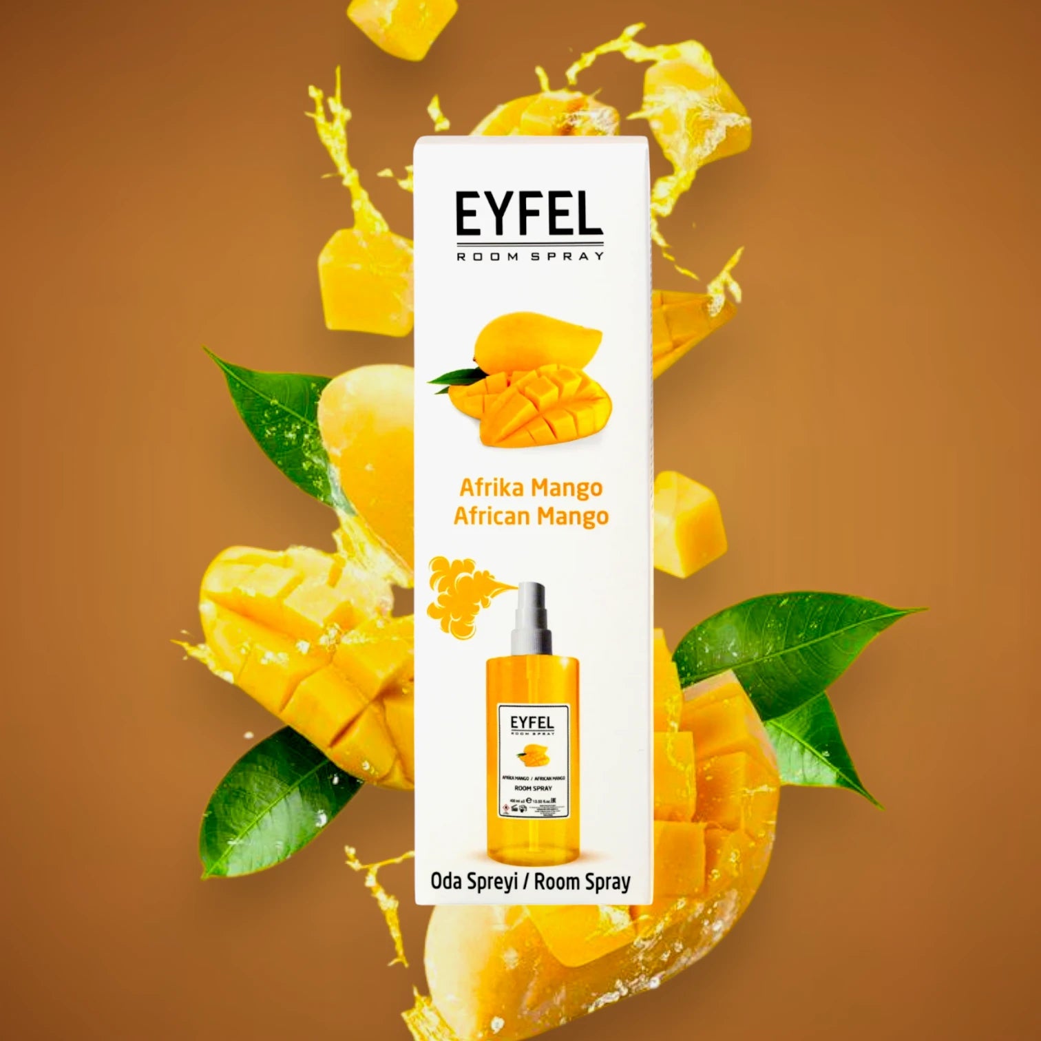 EYFEL African Mango Room Spray – 400ml - Exotic Tropical Mango Air Freshener for Home & Office - Long-Lasting Sweet & Fruity Fragrance - Damoo