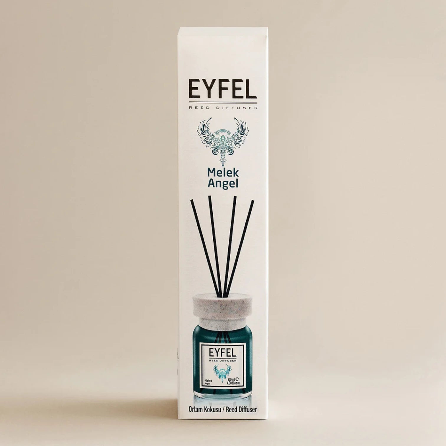 EYFEL Angel Reed Diffuser – 120ML Scented Home Fragrance | Long-Lasting Aroma with Modern Black Design | Elegant Room Freshener for Home, Office & Bathroom - Damoo