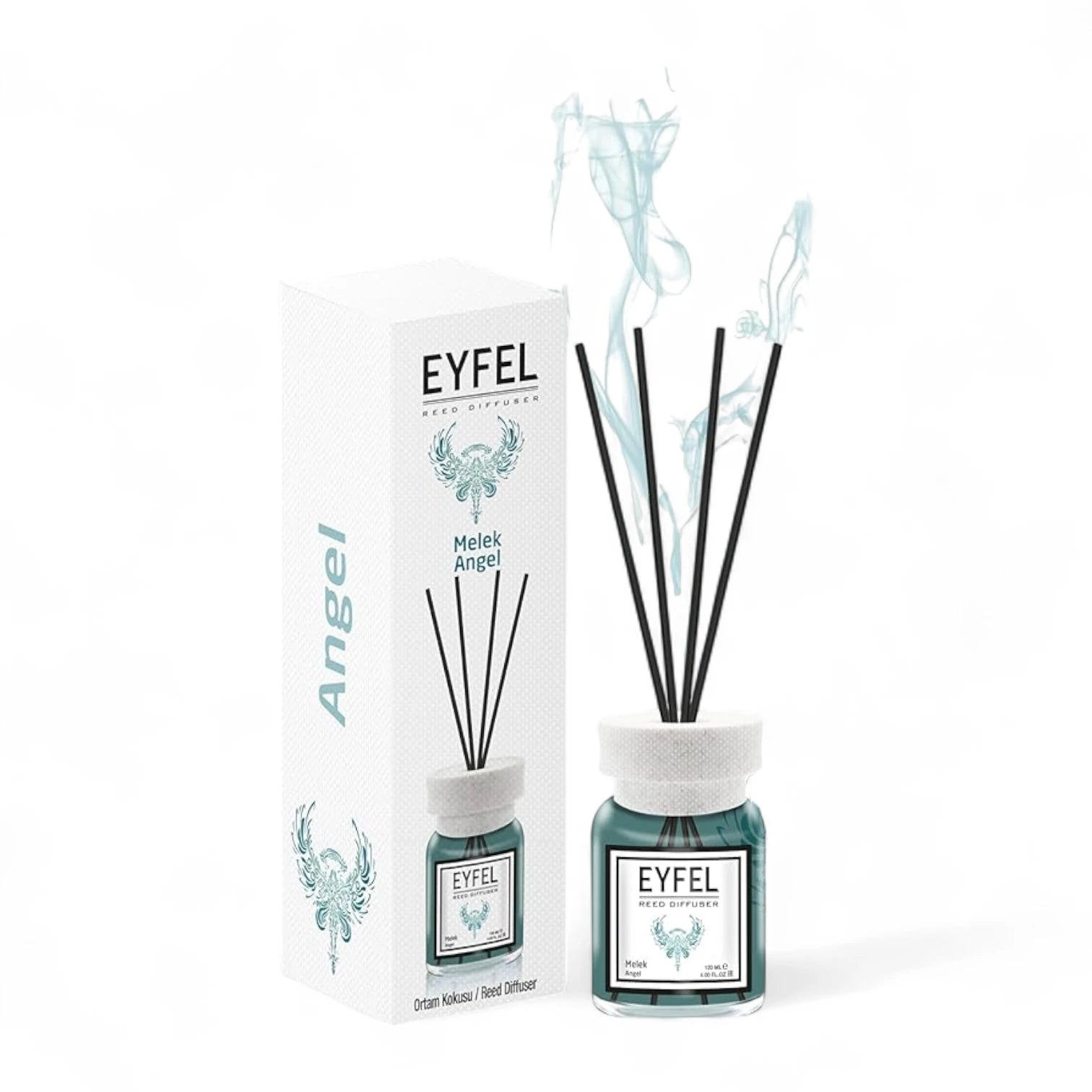 EYFEL Angel Reed Diffuser – 120ML Scented Home Fragrance | Long-Lasting Aroma with Modern Black Design | Elegant Room Freshener for Home, Office & Bathroom - Damoo