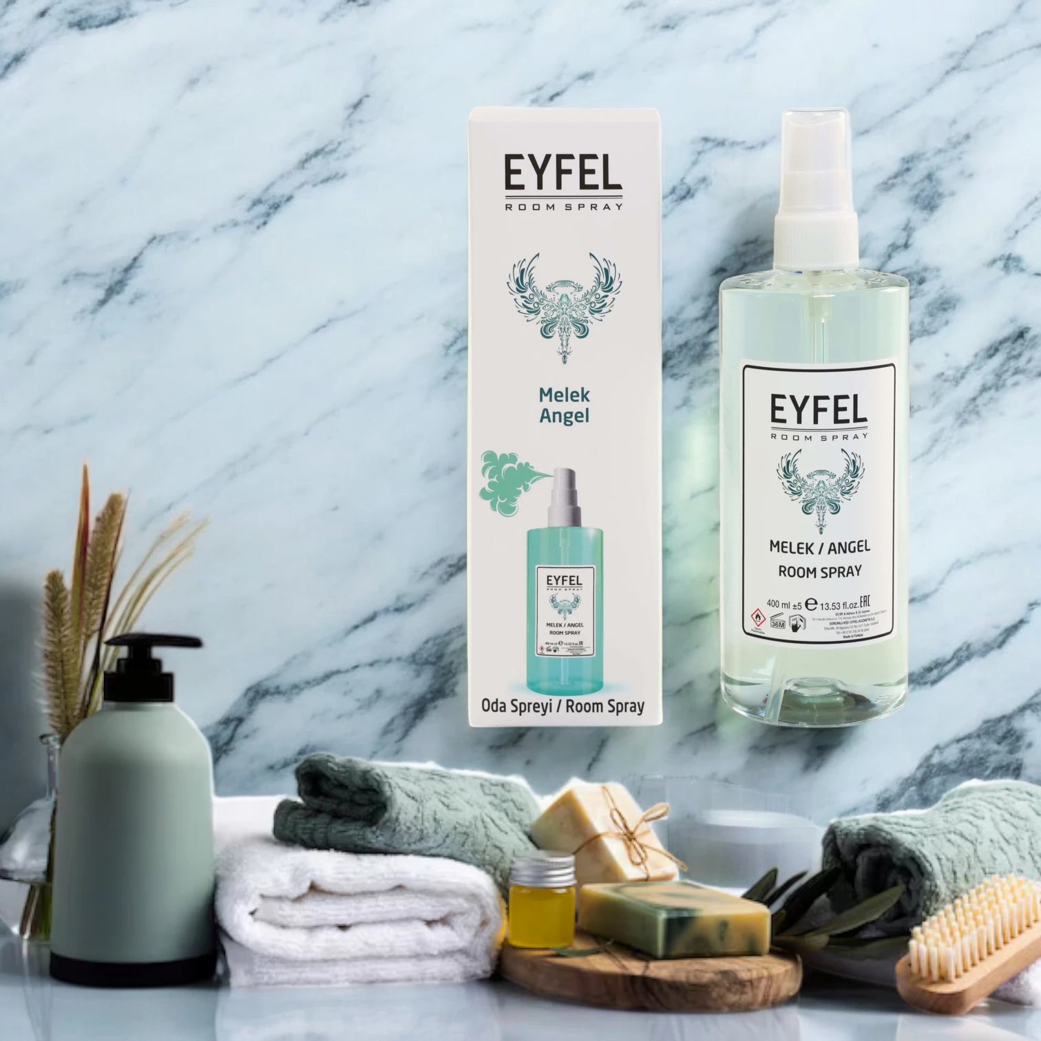 Eyfel Angel Room Spray – 400 ml Melek Air Freshener Mist with Serene Floral Scent – Long-Lasting Fragrance for Home, Bedroom & Office - Damoo