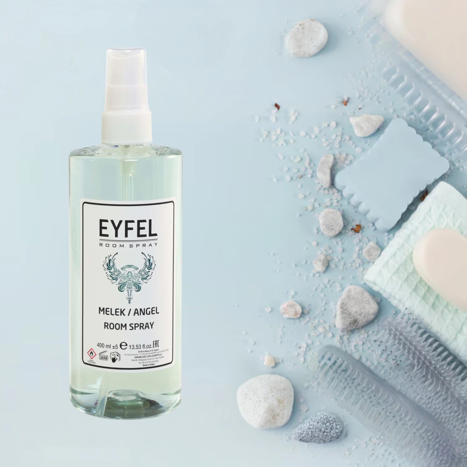Eyfel Angel Room Spray – 400 ml Melek Air Freshener Mist with Serene Floral Scent – Long-Lasting Fragrance for Home, Bedroom & Office - Damoo