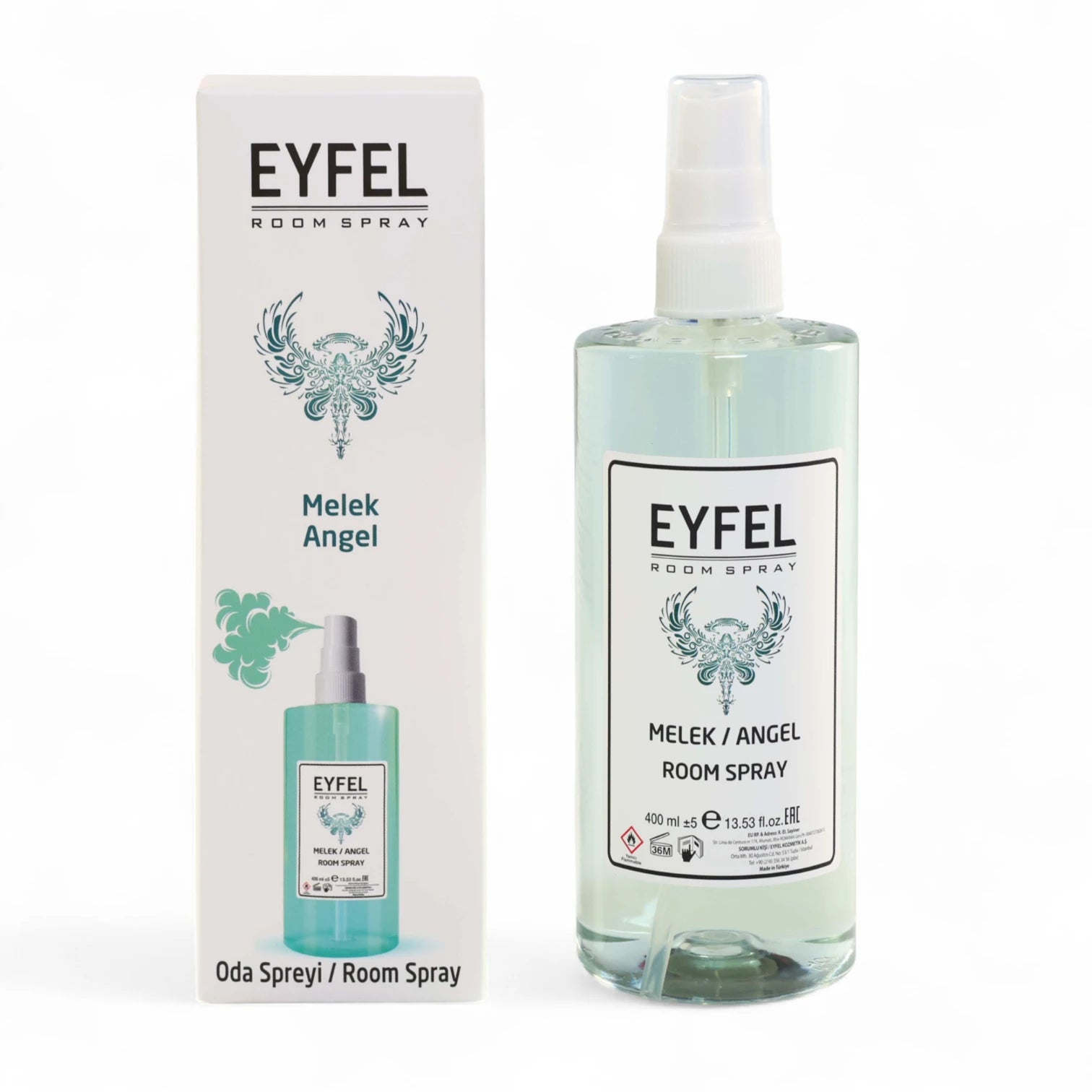 Eyfel Angel Room Spray – 400 ml Melek Air Freshener Mist with Serene Floral Scent – Long-Lasting Fragrance for Home, Bedroom & Office - Damoo