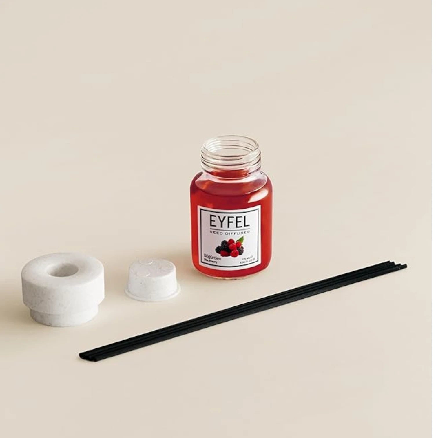 EYFEL Blackberry Reed Diffuser Set – 4.05 fl oz Long-Lasting Fragrance with Natural Sticks | Elegant Glass Oil Diffuser for Home, Bathroom & Office Aromatherapy - Damoo