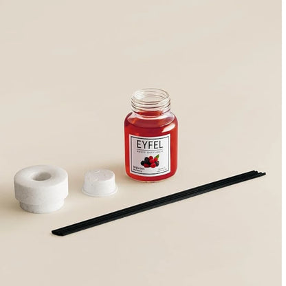 EYFEL Blackberry Reed Diffuser Set – 4.05 fl oz Long-Lasting Fragrance with Natural Sticks | Elegant Glass Oil Diffuser for Home, Bathroom & Office Aromatherapy - Damoo