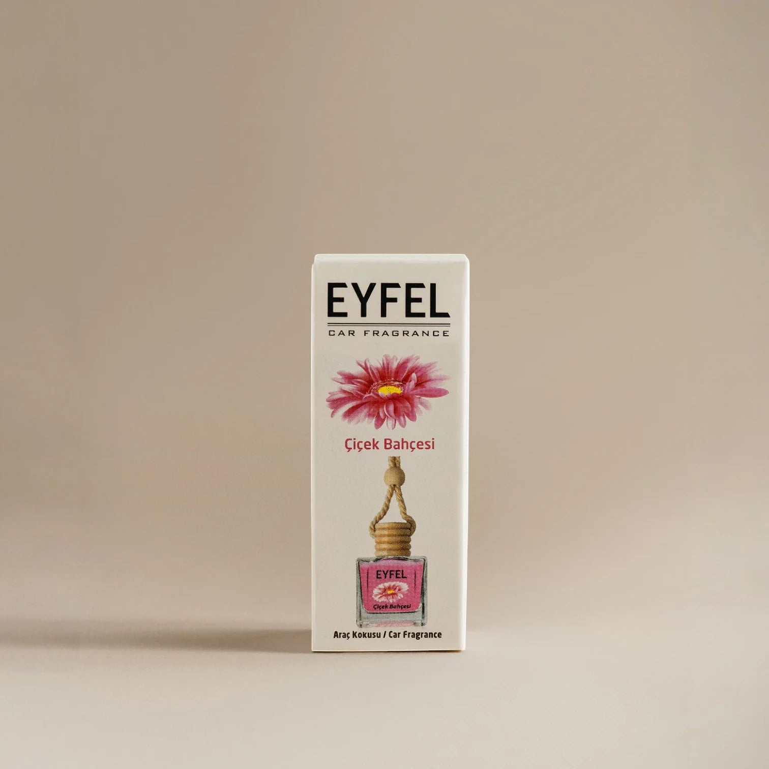 Eyfel Car Air Freshener – Flower Garden Scent | Hanging Wooden Diffuser for Car & Small Spaces | Long-Lasting Floral Aroma (10ml) - Damoo