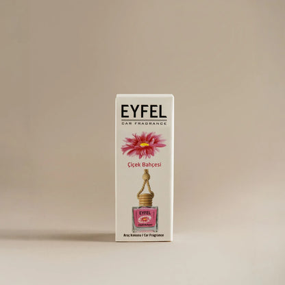 Eyfel Car Air Freshener – Flower Garden Scent | Hanging Wooden Diffuser for Car & Small Spaces | Long-Lasting Floral Aroma (10ml) - Damoo