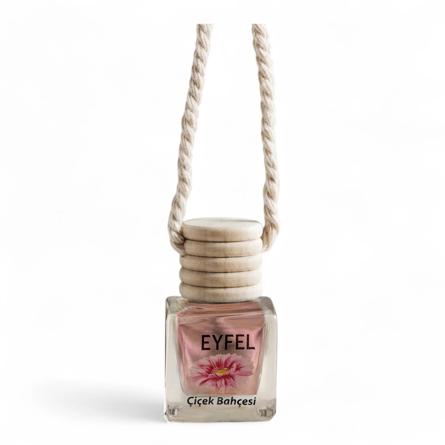 Eyfel Car Air Freshener – Flower Garden Scent | Hanging Wooden Diffuser for Car & Small Spaces | Long-Lasting Floral Aroma (10ml) - Damoo