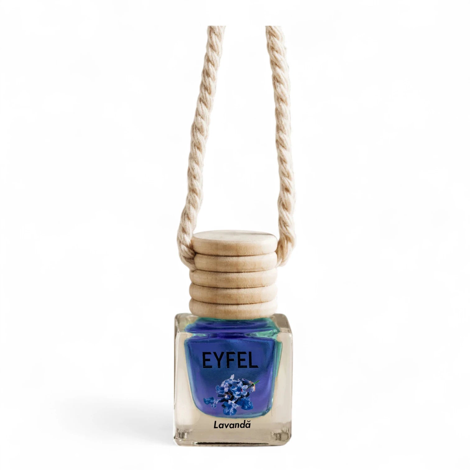 Eyfel Car Air Freshener – Lavanda Scent | Long-Lasting Hanging Wooden Diffuser with Liquid Perfume | Soothing Lavender Fragrance for Cars & Small Spaces (10ml) - Damoo
