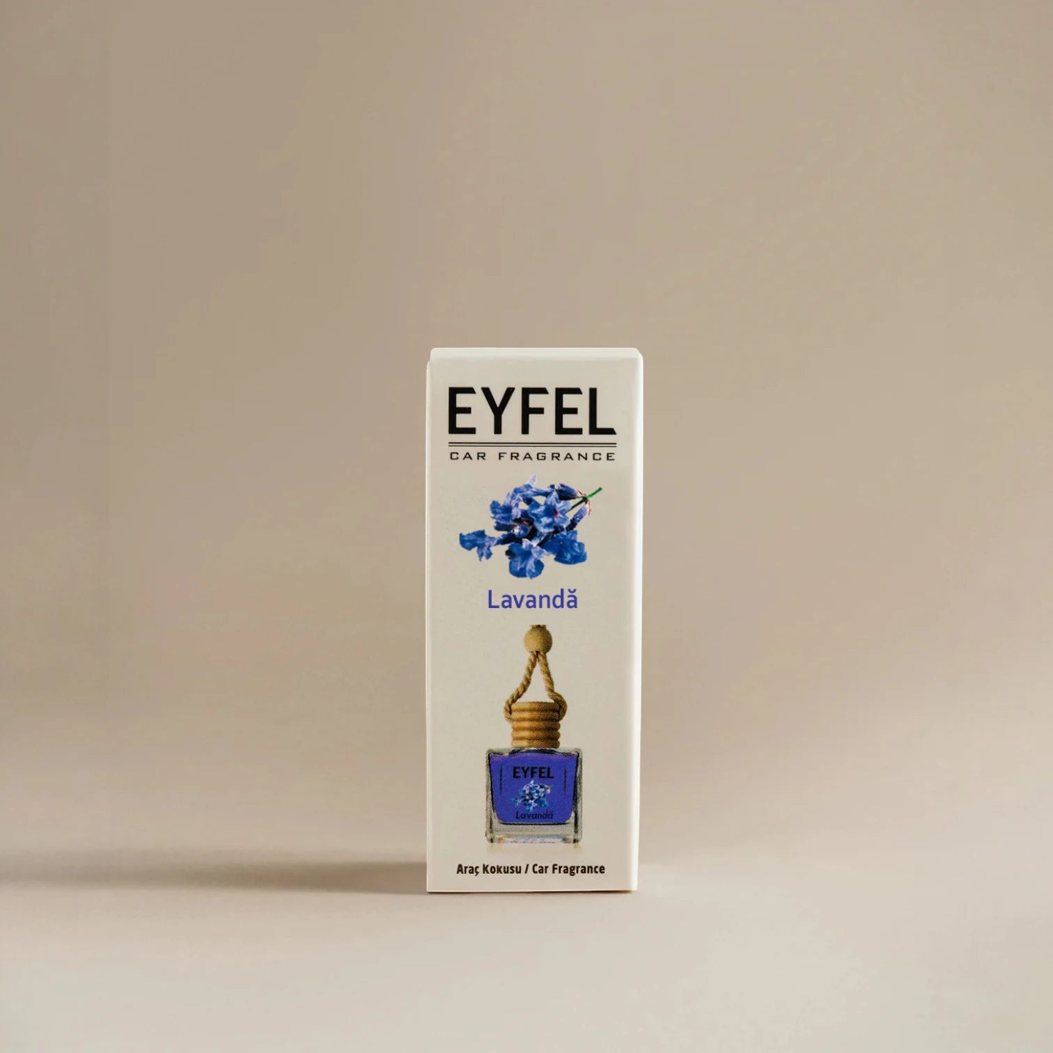Eyfel Car Air Freshener – Lavanda Scent | Long-Lasting Hanging Wooden Diffuser with Liquid Perfume | Soothing Lavender Fragrance for Cars & Small Spaces (10ml) - Damoo