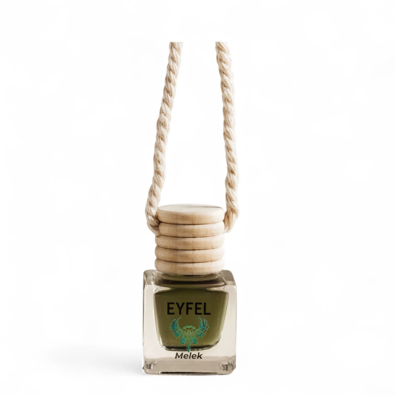 Eyfel Car Air Freshener – Melek (Angel) Scent | Long-Lasting Hanging Wooden Diffuser with Liquid Perfume | Soft, Heavenly Floral Car Fragrance (10ml) - Damoo