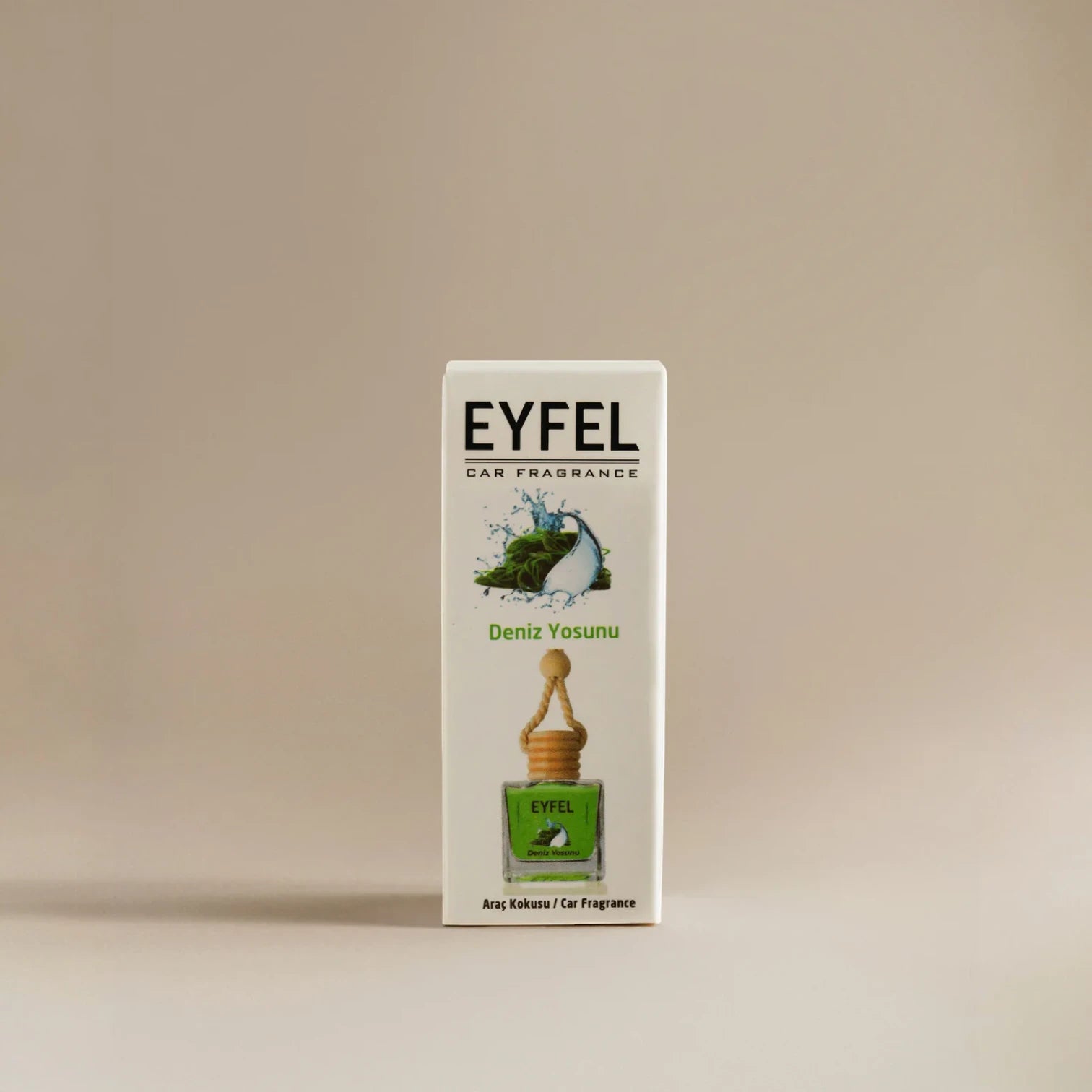 Eyfel Car Air Freshener – Seaweed Scent | Long-Lasting Hanging Wooden Diffuser with Liquid Perfume | Refreshing Marine-Inspired Car Fragrance (10ml) - Damoo