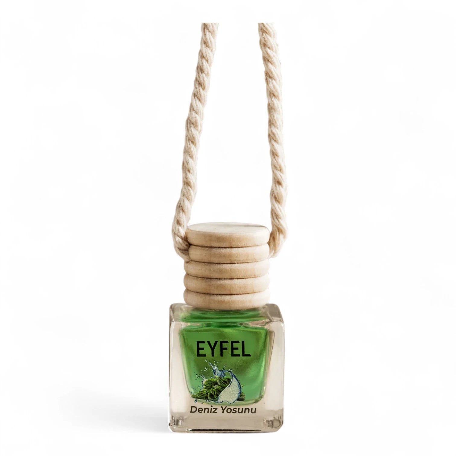 Eyfel Car Air Freshener – Seaweed Scent | Long-Lasting Hanging Wooden Diffuser with Liquid Perfume | Refreshing Marine-Inspired Car Fragrance (10ml) - Damoo