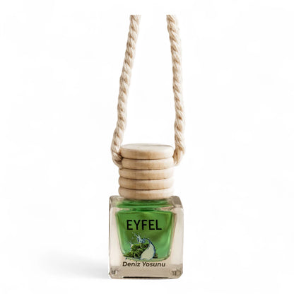 Eyfel Car Air Freshener – Seaweed Scent | Long-Lasting Hanging Wooden Diffuser with Liquid Perfume | Refreshing Marine-Inspired Car Fragrance (10ml) - Damoo