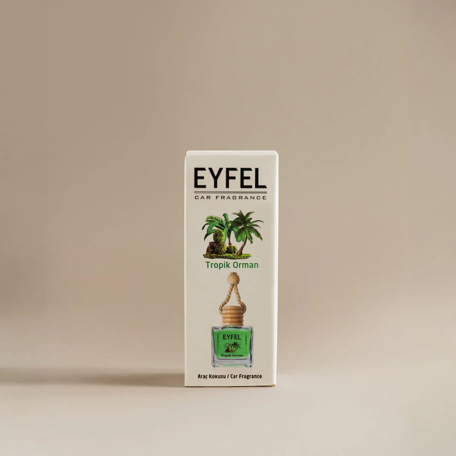 Eyfel Car Air Freshener – Tropical Forest Scent | Long-Lasting Hanging Wood Diffuser with Liquid Perfume | Odor Eliminator for Car & Small Spaces (10ml) - Damoo