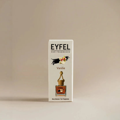 Eyfel Car Air Freshener – Vanilla Scent | Long-Lasting Hanging Wooden Diffuser with Liquid Perfume | Warm, Sweet, and Soothing Car Fragrance (10ml) - Damoo