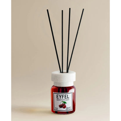 EYFEL Cherry Reed Diffuser – 120ML Long-Lasting Home Fragrance | Oil Diffuser with Natural Sticks for Bathroom, Bedroom, Office & Living Room | Sweet Fruity Scent Air Freshener - Damoo