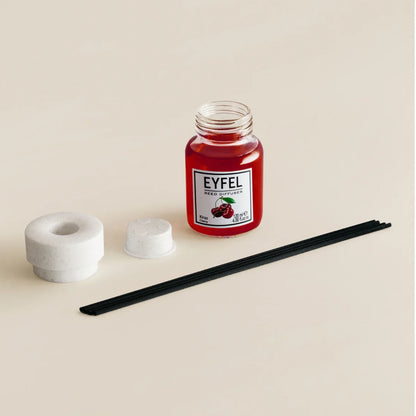 EYFEL Cherry Reed Diffuser – 120ML Long-Lasting Home Fragrance | Oil Diffuser with Natural Sticks for Bathroom, Bedroom, Office & Living Room | Sweet Fruity Scent Air Freshener - Damoo