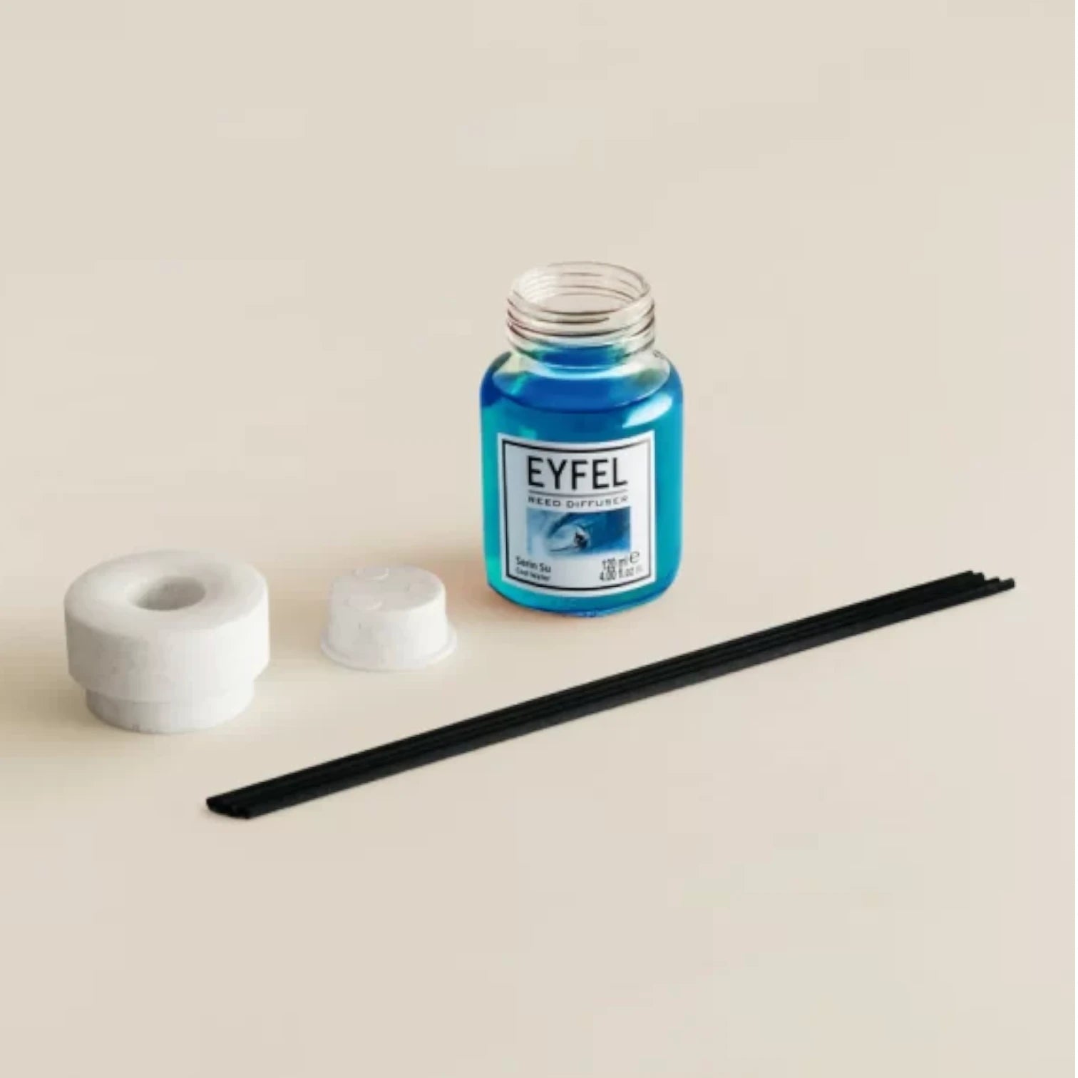 EYFEL Cool Water Reed Diffuser – 120ML Long-Lasting Room Fragrance | Refreshing Aquatic Aroma Diffuser with Sticks | Home, Bathroom & Office Scented Oil Diffuser - Damoo