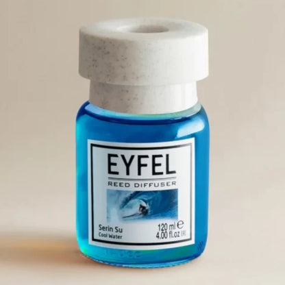 EYFEL Cool Water Reed Diffuser – 120ML Long-Lasting Room Fragrance | Refreshing Aquatic Aroma Diffuser with Sticks | Home, Bathroom & Office Scented Oil Diffuser - Damoo