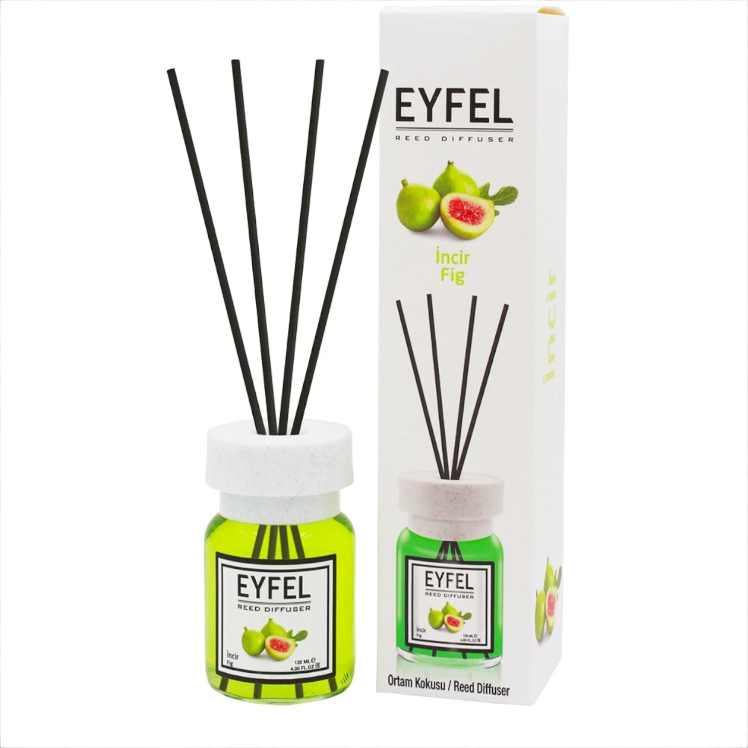 EYFEL Fig Reed Diffuser – 120ML Long-Lasting Home Fragrance | Sweet & Earthy Incir Scent | Elegant Room Aroma Diffuser with Sticks for Living Room, Bathroom & Office - Damoo