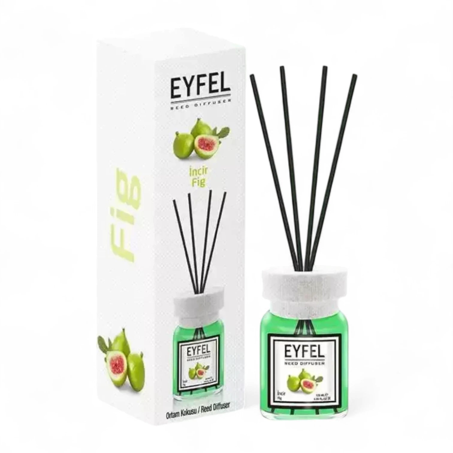 EYFEL Fig Reed Diffuser – 120ML Long-Lasting Home Fragrance | Sweet & Earthy Incir Scent | Elegant Room Aroma Diffuser with Sticks for Living Room, Bathroom & Office - Damoo