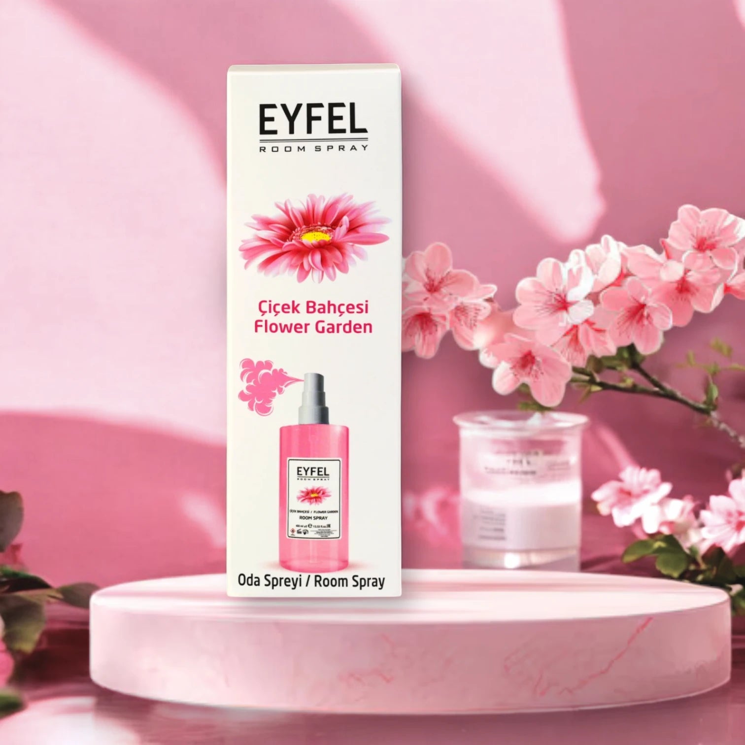 Eyfel Flower Garden Room Spray 400ml Air Freshener - Blooming Floral Fragrance for Home & Office - Long-Lasting Scent - Damoo