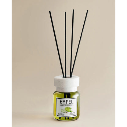 Eyfel Green Apple Reed Diffuser 120ML – Long-Lasting Home Fragrance, Fresh Apple Scent, Scented Oil Diffuser Sticks for Living Room, Office & More - Damoo