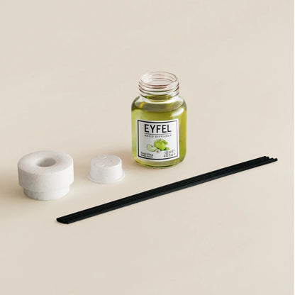 Eyfel Green Apple Reed Diffuser 120ML – Long-Lasting Home Fragrance, Fresh Apple Scent, Scented Oil Diffuser Sticks for Living Room, Office & More - Damoo