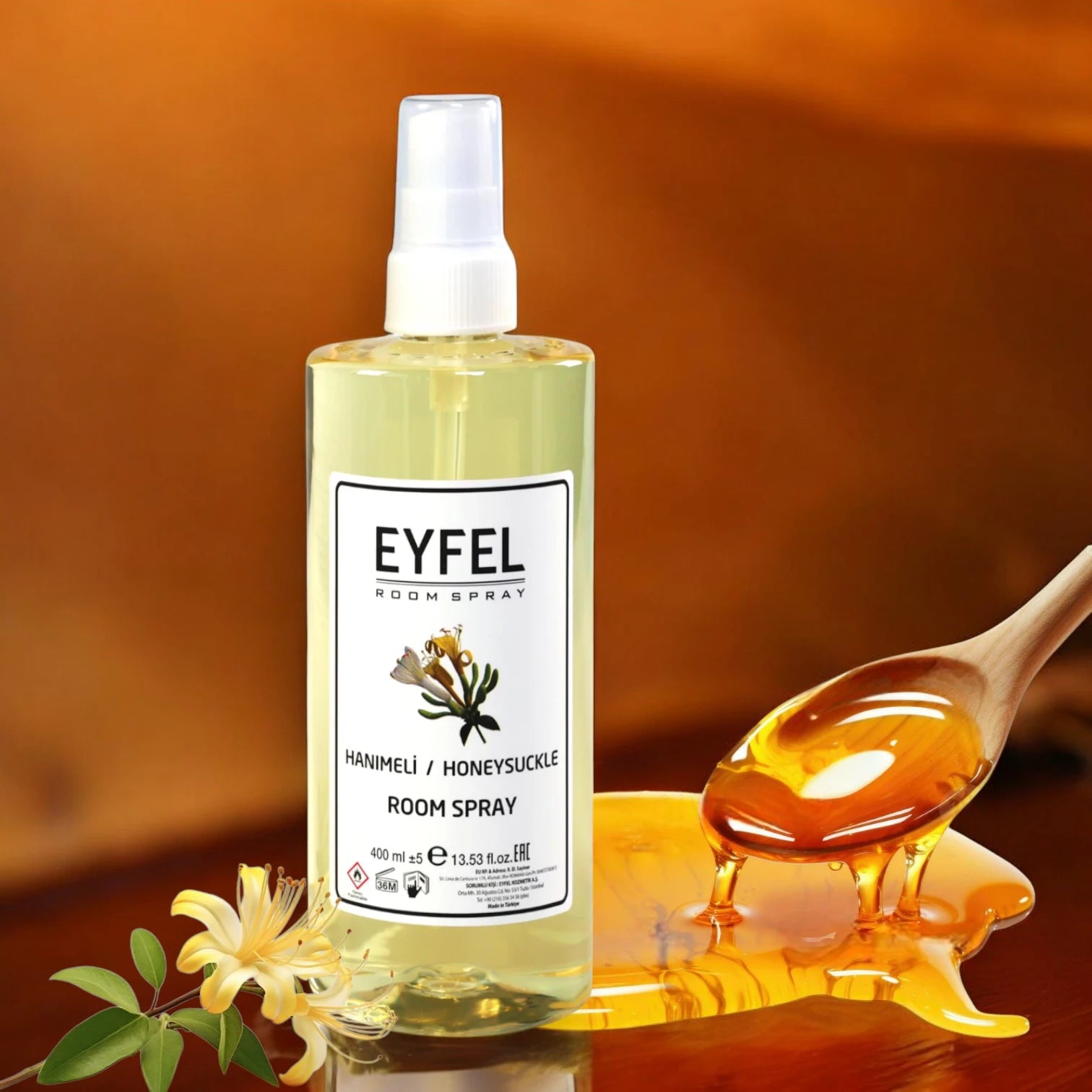 EYFEL Honeysuckle Room Spray 400ml - Sweet Floral Home Fragrance for Peaceful Ambience - Damoo
