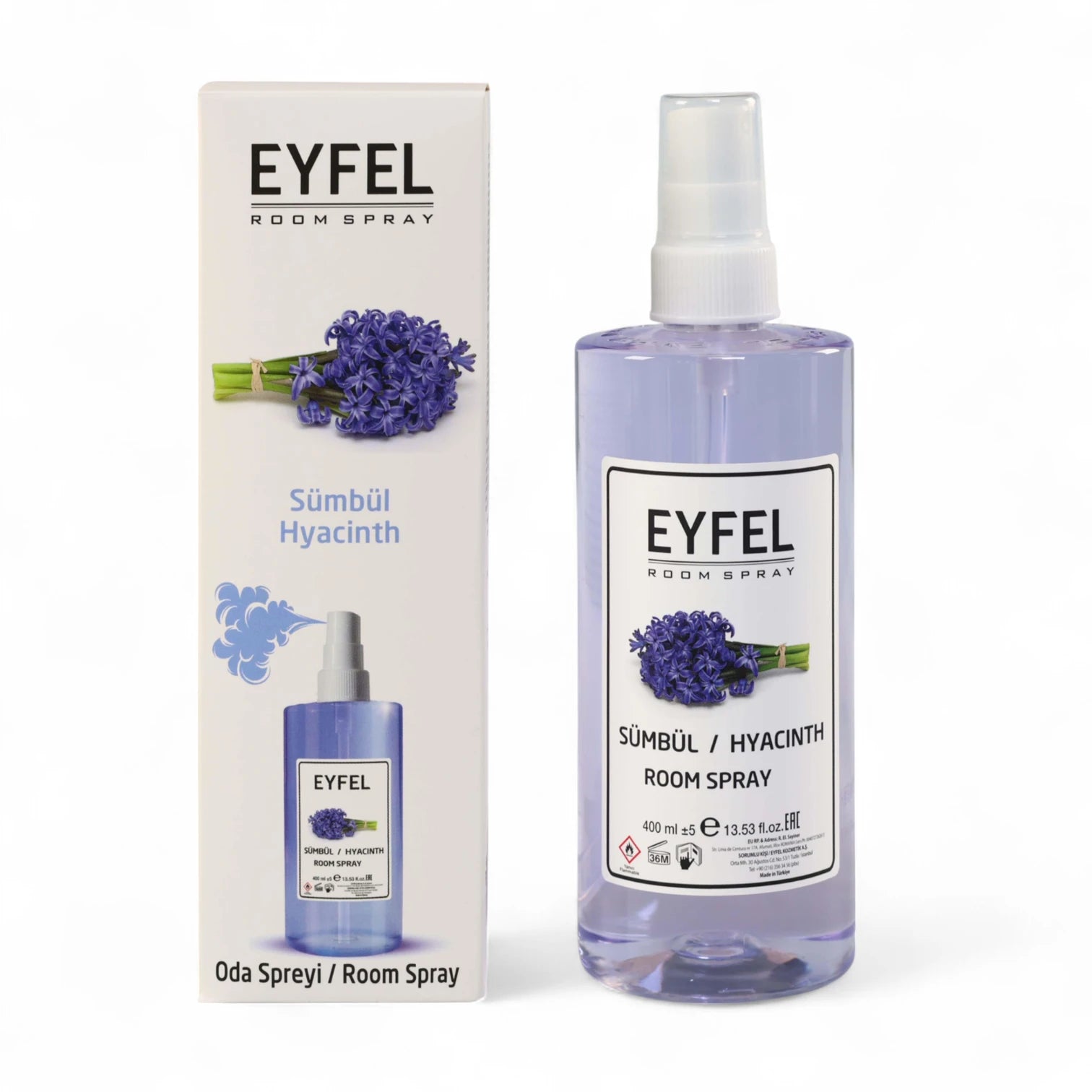 EYFEL Hyacinth Room Spray – 400ml - Spring-Inspired Floral Air Freshener with Sweet Hyacinth Notes - Long-Lasting Freshness for Home & Office - Damoo
