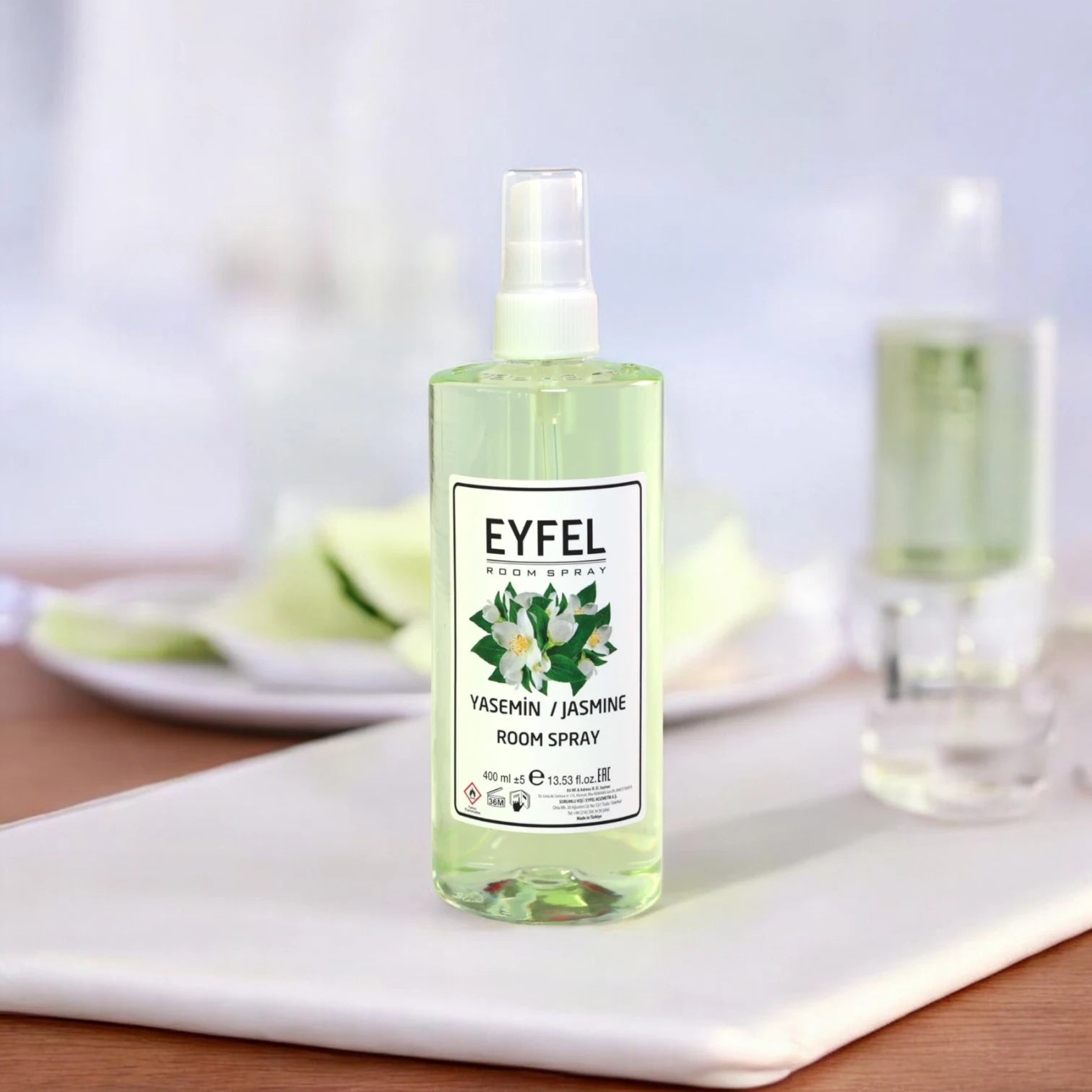 Eyfel Jasmine Room Spray 400ml - Elegant White Floral Home Fragrance - Damoo