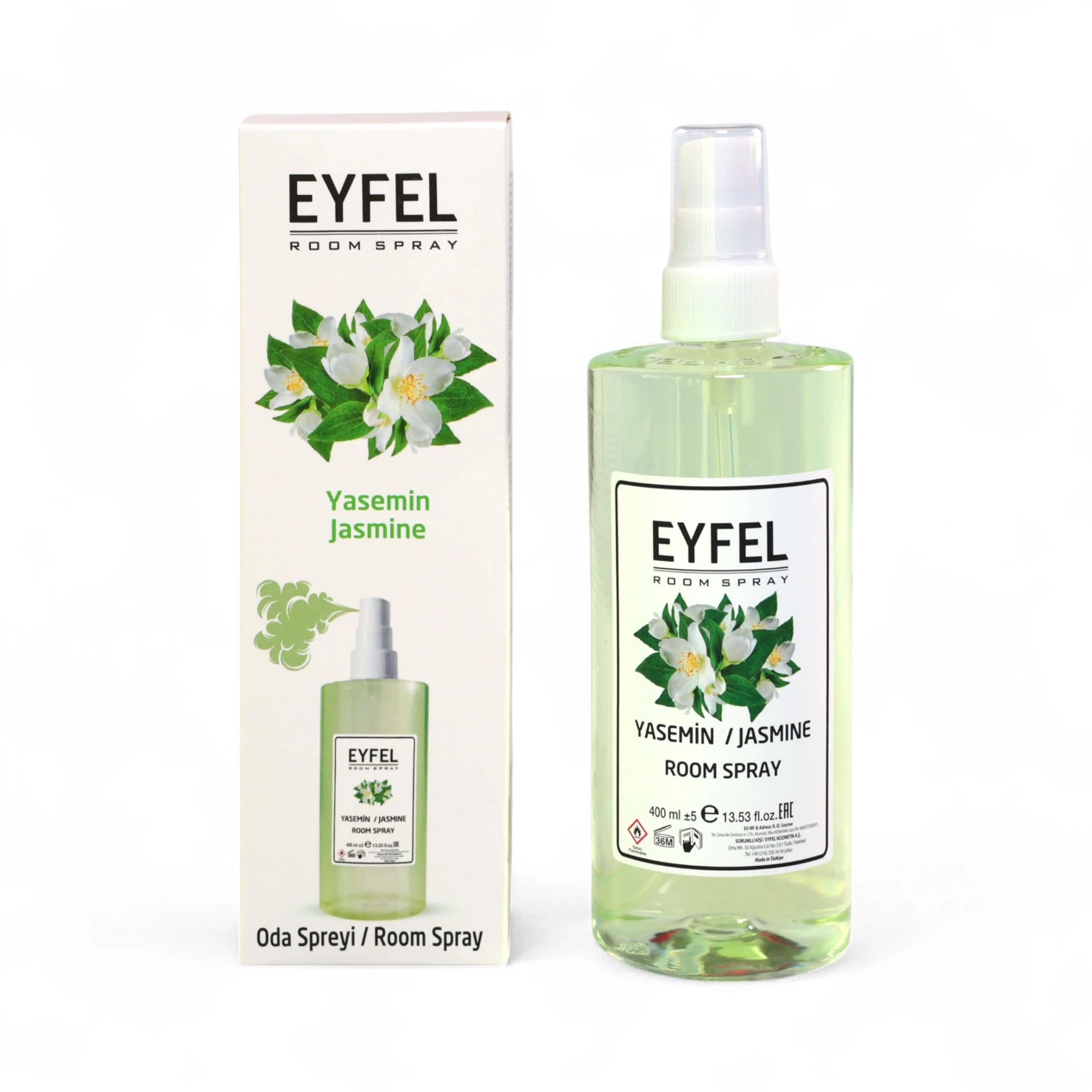 Eyfel Jasmine Room Spray 400ml - Elegant White Floral Home Fragrance - Damoo