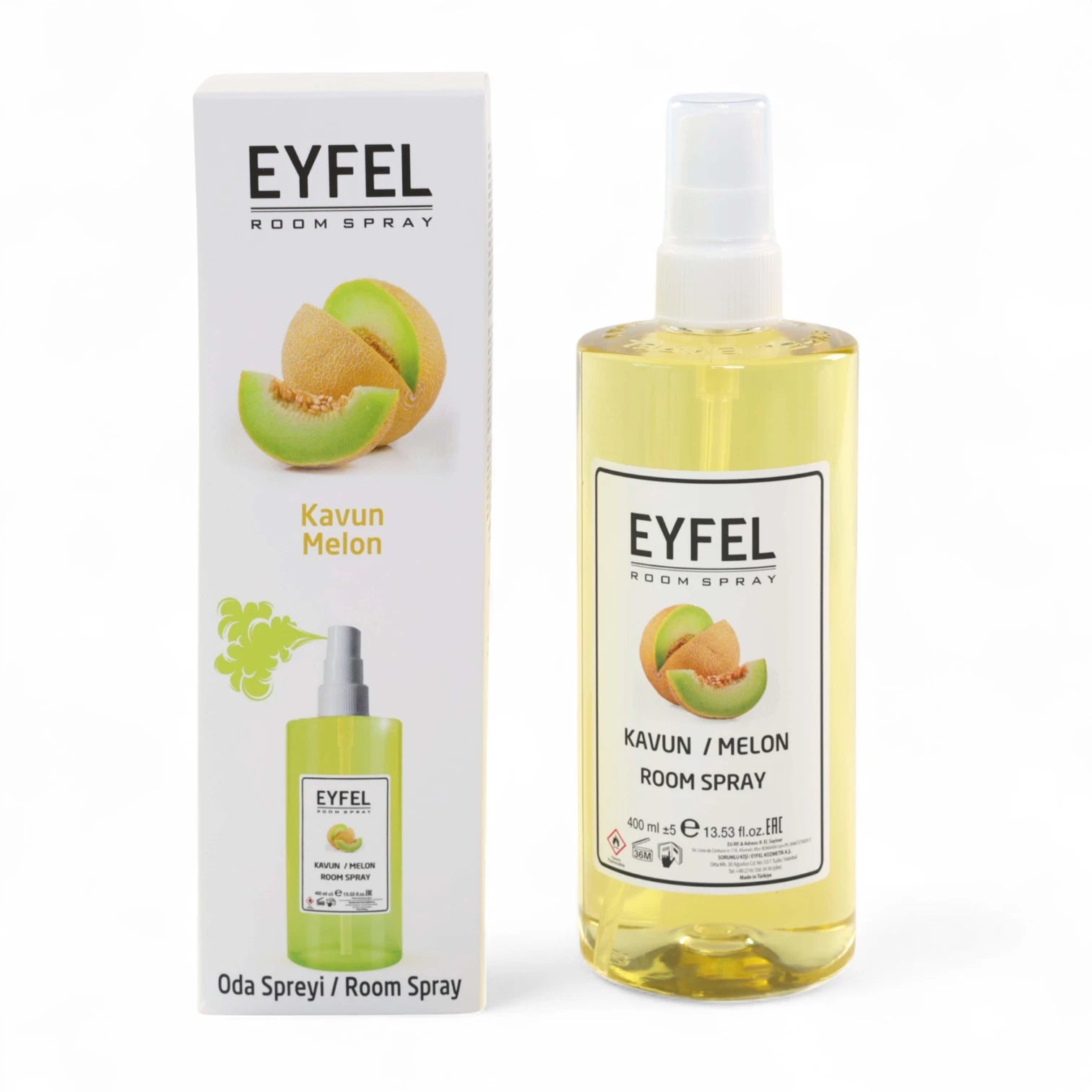 EYFEL Kavun Melon Room Spray – 400ml - Juicy Melon Air Freshener with Sweet, Fruity Scent - Long-Lasting Summer Fragrance for Home & Office - Damoo