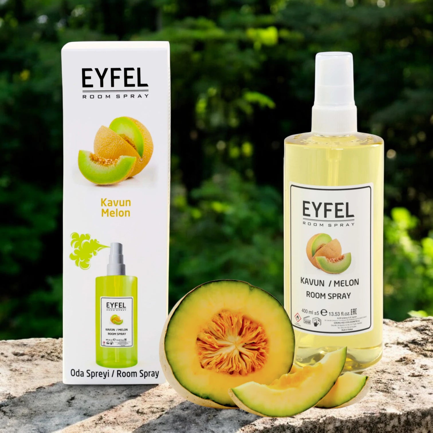 EYFEL Kavun Melon Room Spray – 400ml - Juicy Melon Air Freshener with Sweet, Fruity Scent - Long-Lasting Summer Fragrance for Home & Office - Damoo