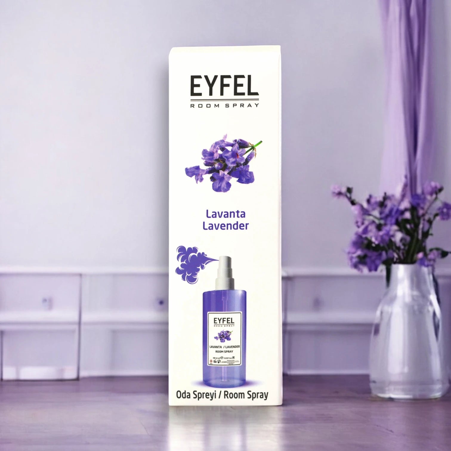 Eyfel Lavender Room Spray 400ml - Calming Floral Aromatherapy Mist for Home & Office - Long-Lasting Natural Air Freshener - Damoo