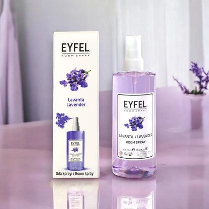 Eyfel Lavender Room Spray 400ml - Calming Floral Aromatherapy Mist for Home & Office - Long-Lasting Natural Air Freshener - Damoo