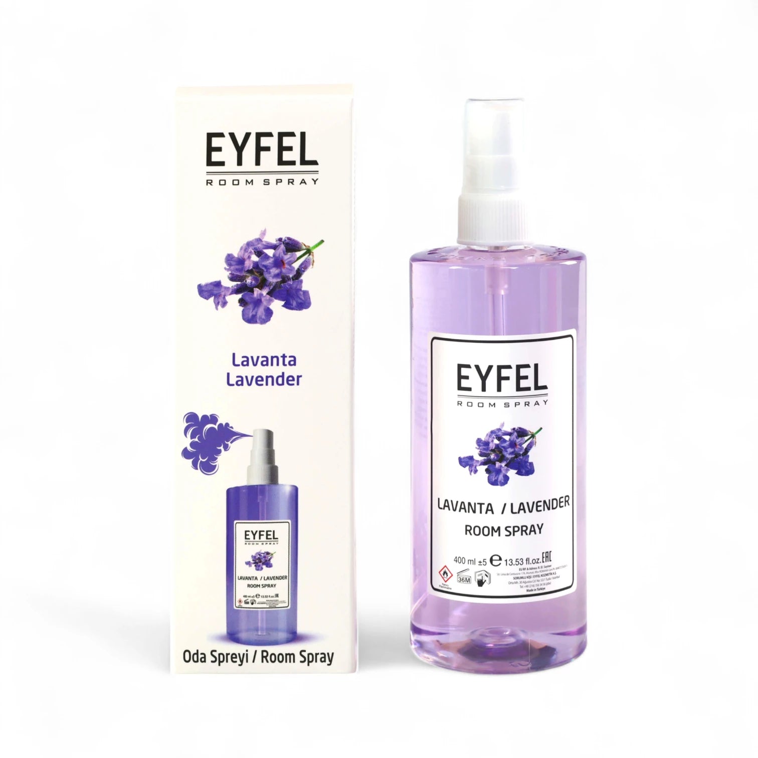 Eyfel Lavender Room Spray 400ml - Calming Floral Aromatherapy Mist for Home & Office - Long-Lasting Natural Air Freshener - Damoo