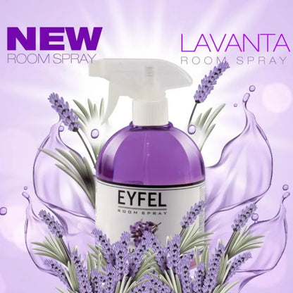 EYFEL Lavender Room Spray Air Freshener – 500ml Long-Lasting Soothing Floral Fragrance with Essential Oils – Pump Spray Odor Eliminator for Home, Office, Bedroom & Bathroom - Damoo