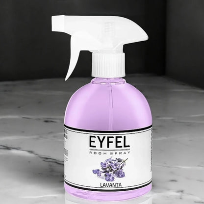 EYFEL Lavender Room Spray Air Freshener – 500ml Long-Lasting Soothing Floral Fragrance with Essential Oils – Pump Spray Odor Eliminator for Home, Office, Bedroom & Bathroom - Damoo