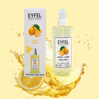 EYFEL Lemon Room Spray – 400 ml Fresh Citrus Home Air Freshener with Zesty Lemon Scent – Energizing Fragrance Mist for Kitchen, Bathroom, Office & Living Room - Damoo